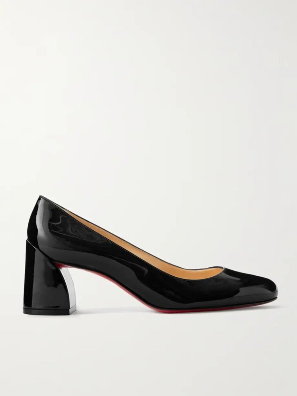 Christian Louboutin Women Miss Sab 55 Black Patent Leather Pumps Heels 39.5